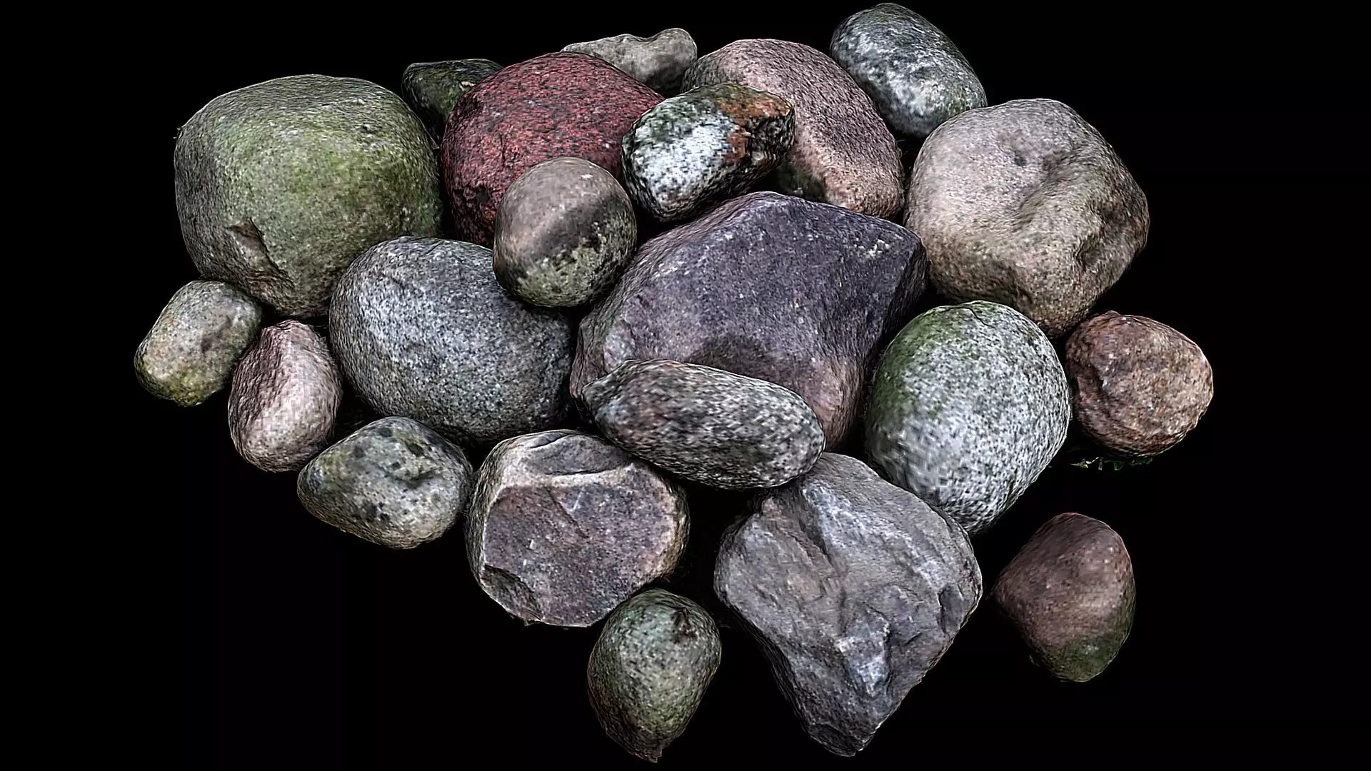 stones field pebbles photogrammetry FREE Free low-poly 3D model