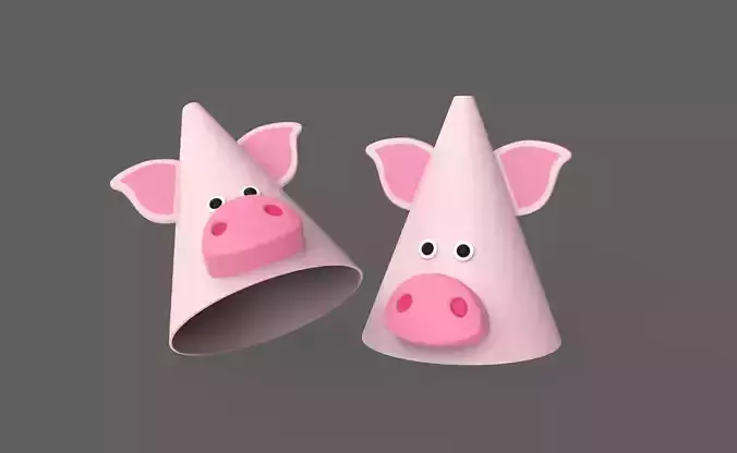 Funny Animal Pig Birthday Hats for Childrens 