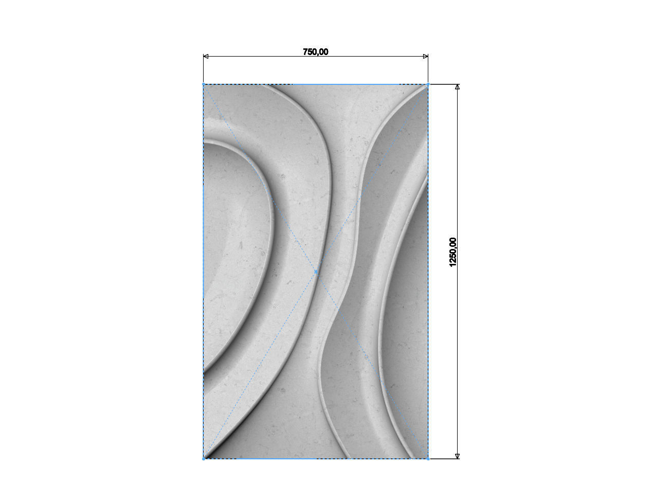 Panel river wave wall art relief sculpture 3D print model_6