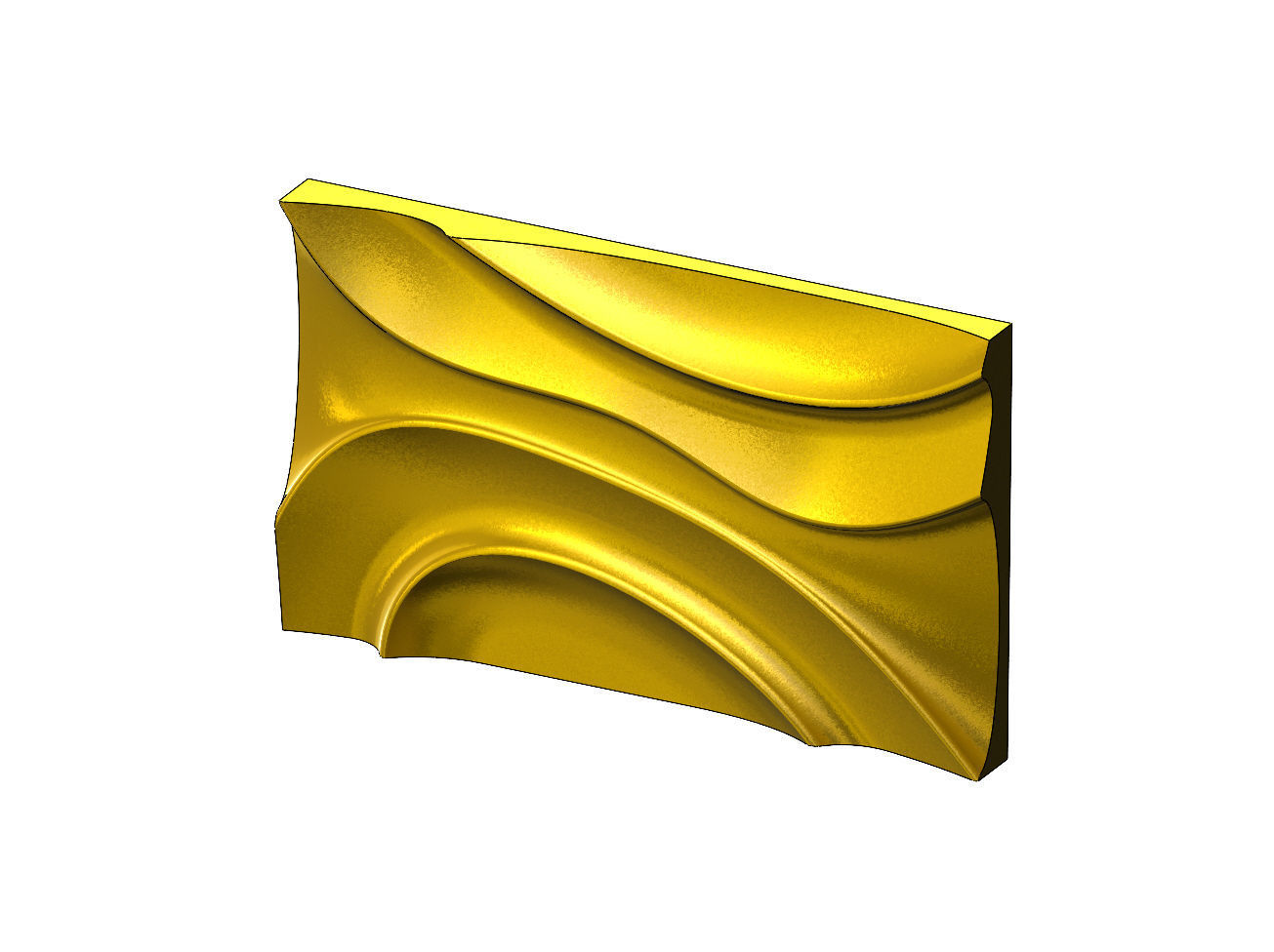 Panel river wave wall art relief sculpture 3D print model_10