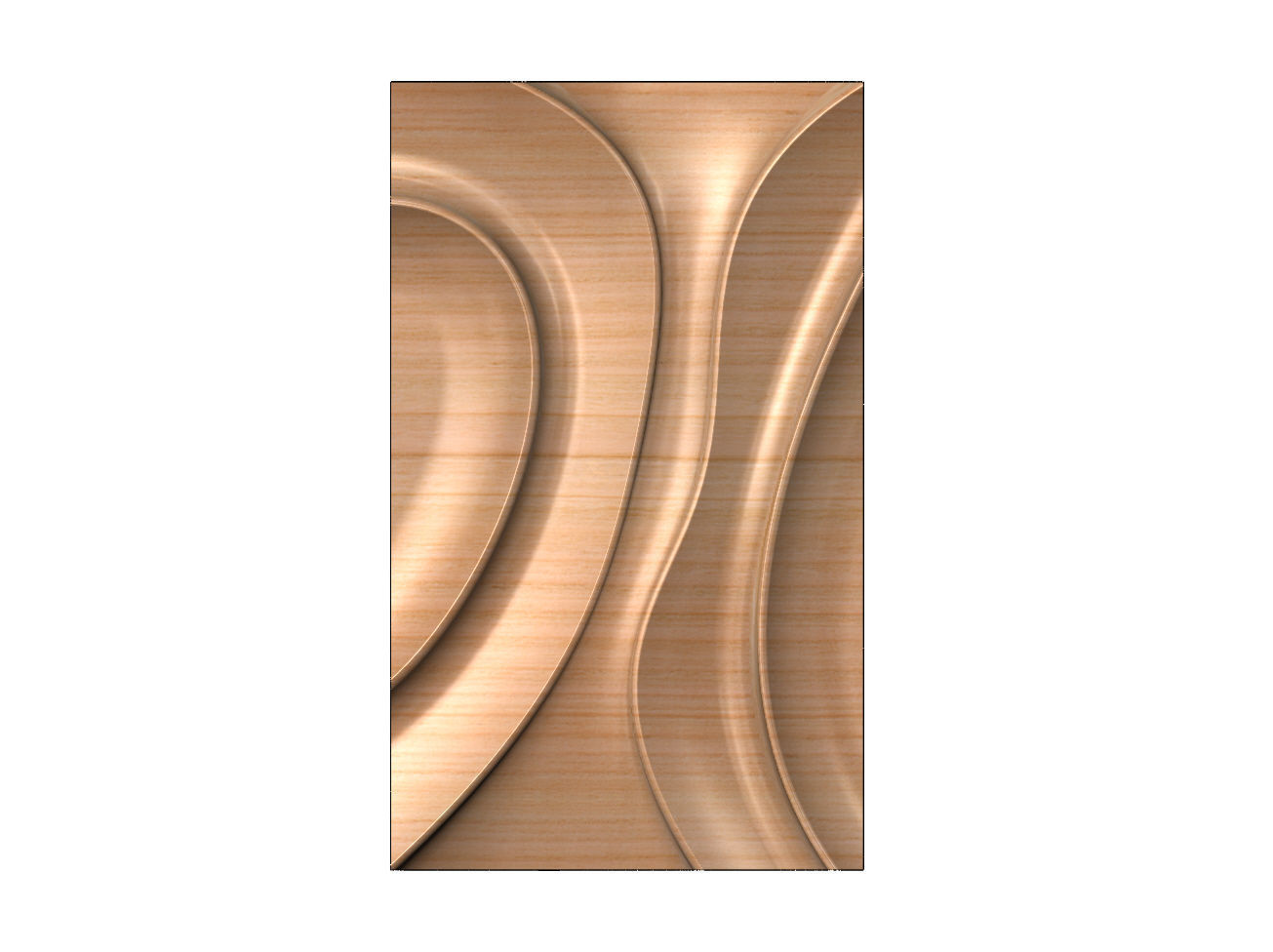 Panel river wave wall art relief sculpture 3D print model_1