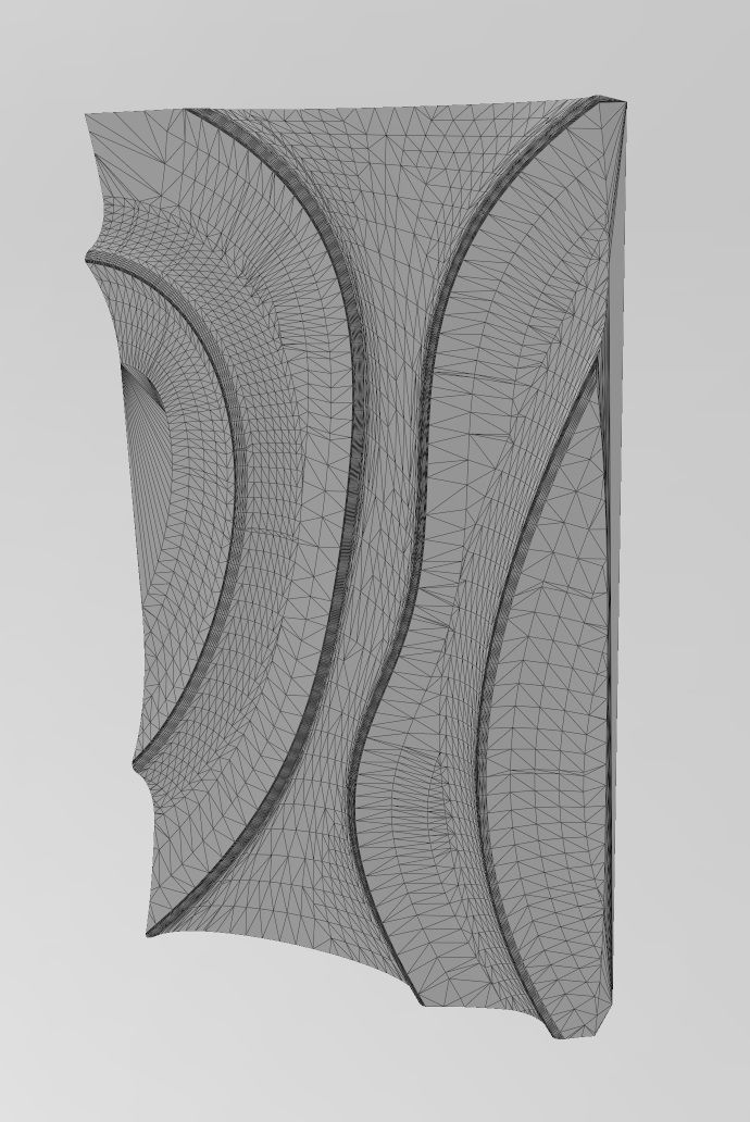 Panel river wave wall art relief sculpture 3D print model_15