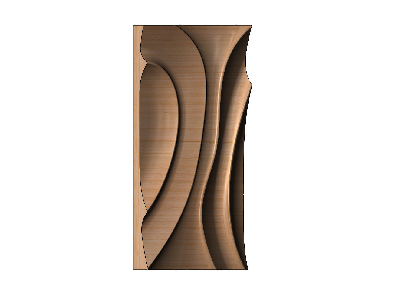 Panel river wave wall art relief sculpture 3D print model_4