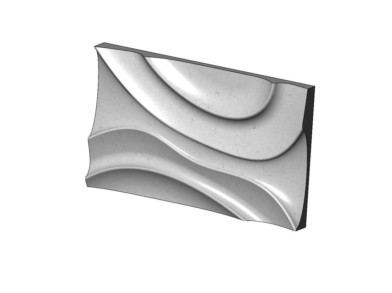 Panel river wave wall art relief sculpture 3D print model_8
