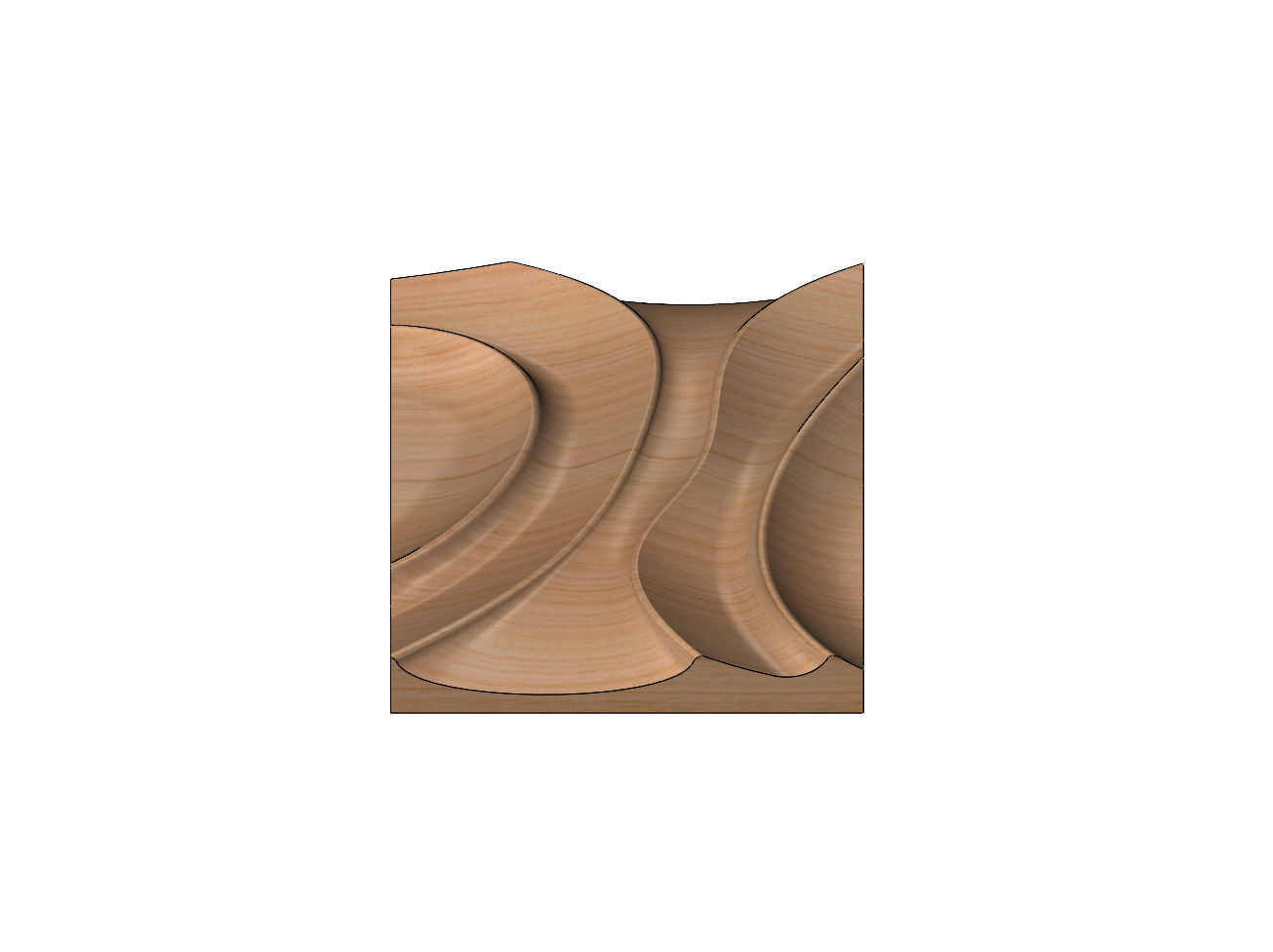 Panel river wave wall art relief sculpture 3D print model_2