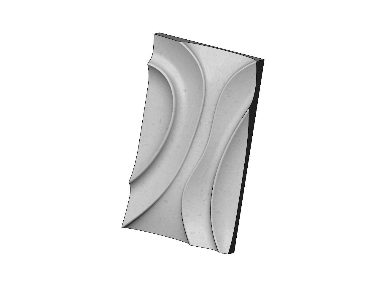 Panel river wave wall art relief sculpture 3D print model_5