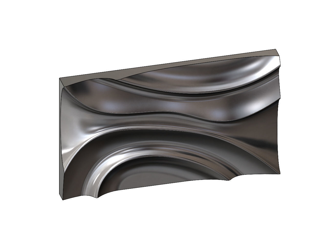 Panel river wave wall art relief sculpture 3D print model_14