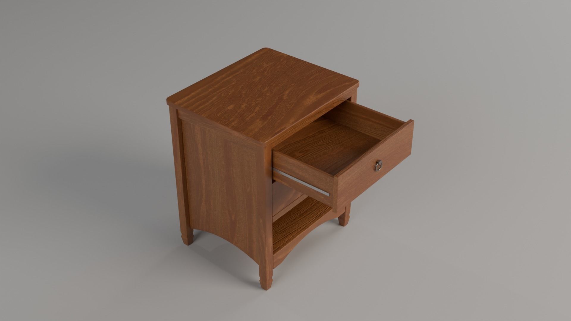 LowPoly Wooden Commode GameReady Furniture Asset Low-poly 3D model_3
