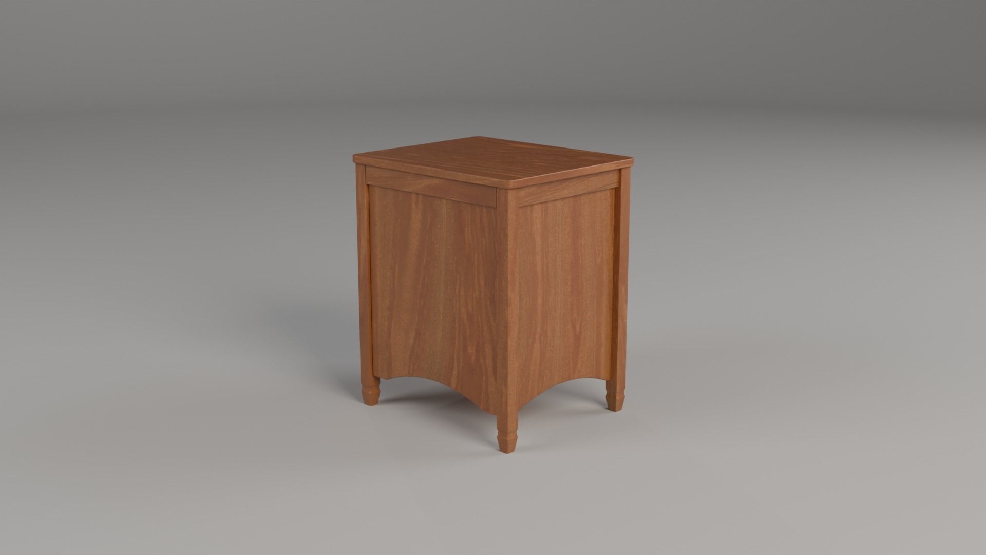 LowPoly Wooden Commode GameReady Furniture Asset Low-poly 3D model_5