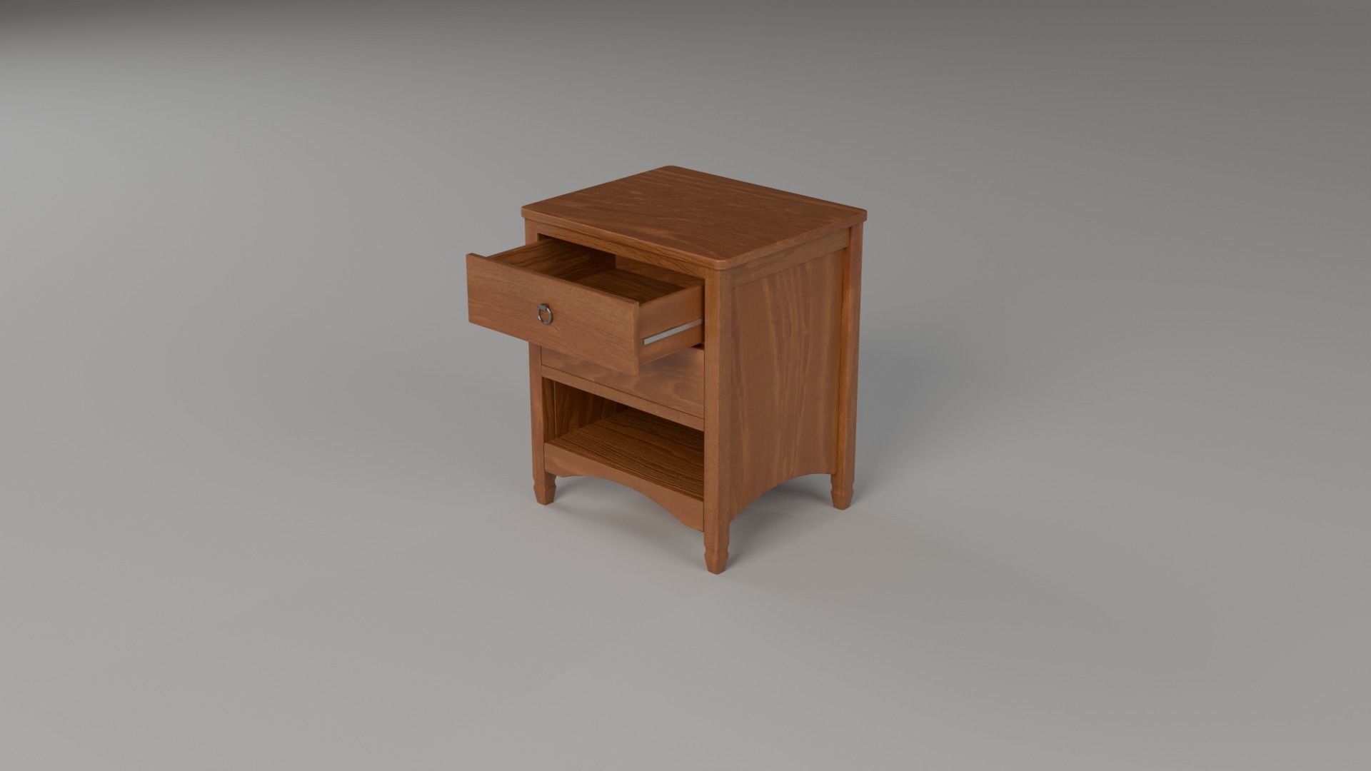 LowPoly Wooden Commode GameReady Furniture Asset Low-poly 3D model_2