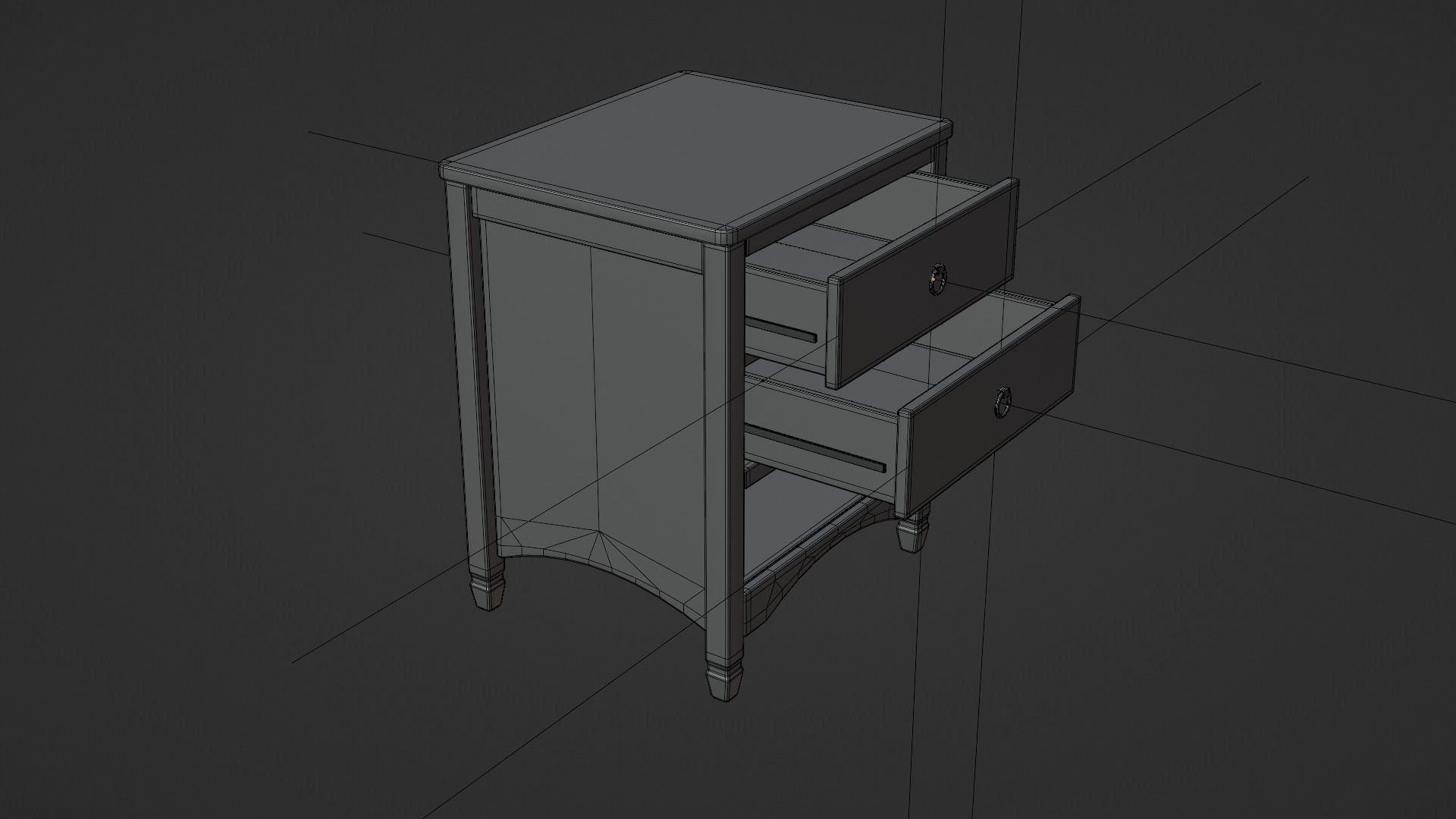 LowPoly Wooden Commode GameReady Furniture Asset Low-poly 3D model_9