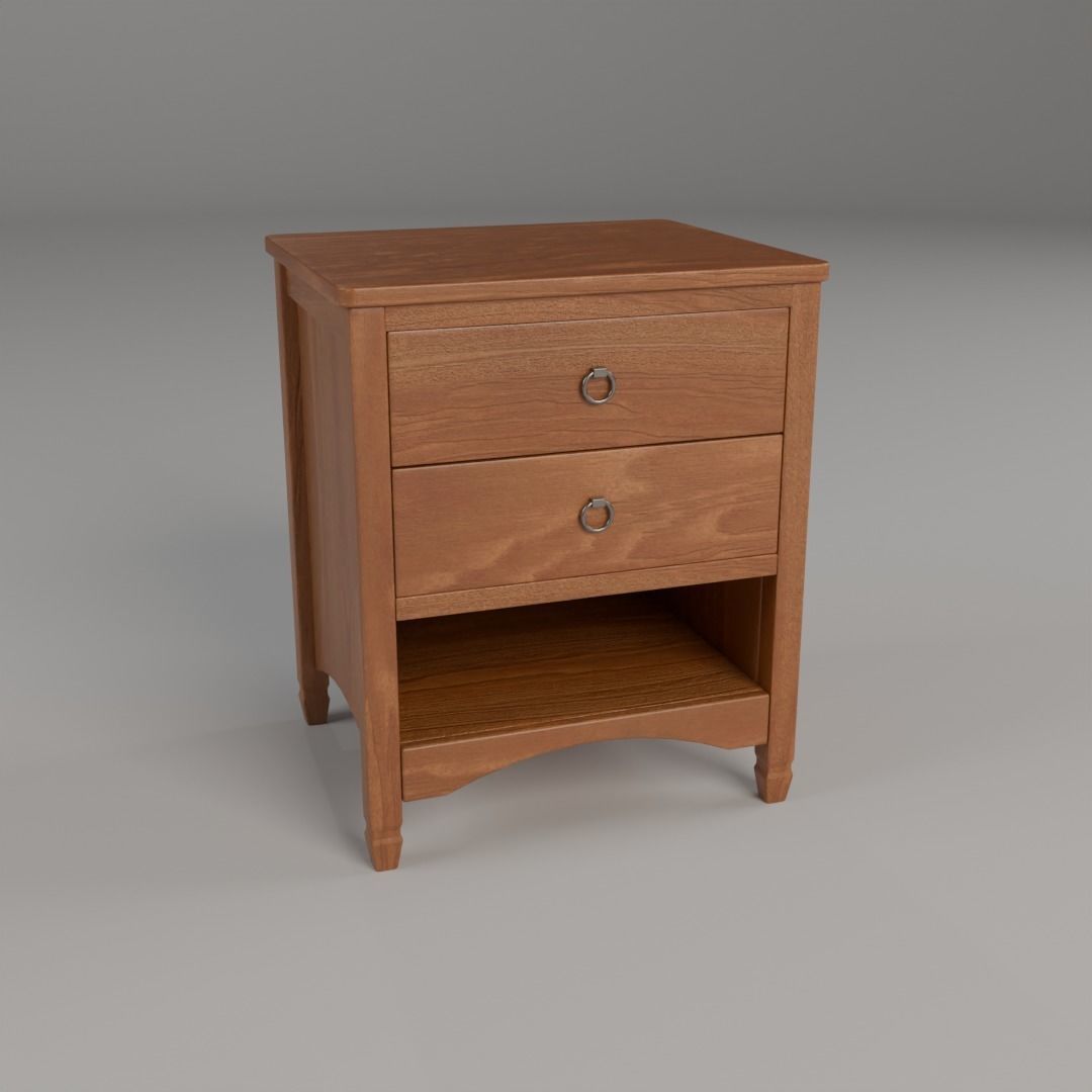 LowPoly Wooden Commode GameReady Furniture Asset Low-poly 3D model_6
