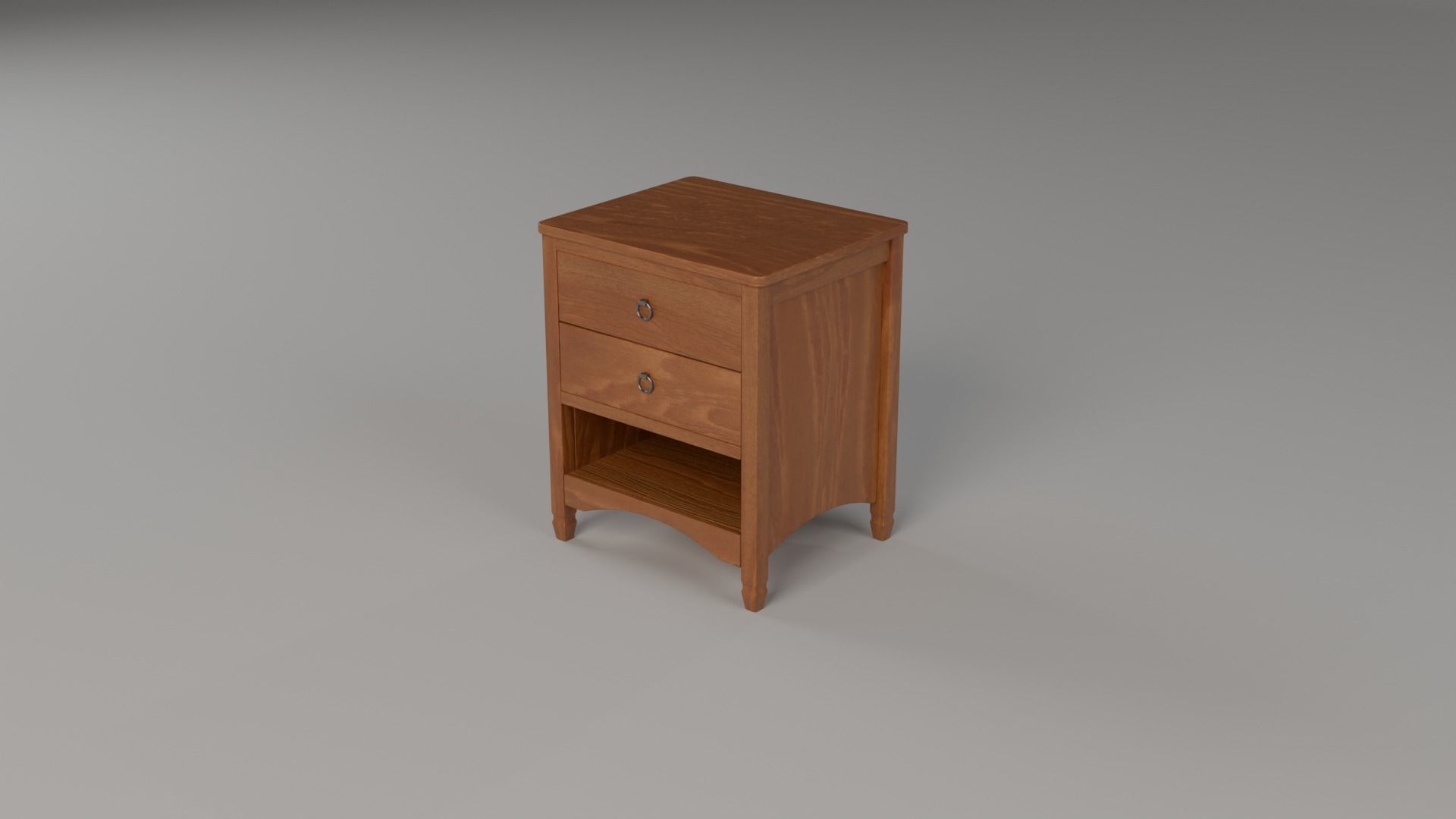LowPoly Wooden Commode GameReady Furniture Asset Low-poly 3D model_1