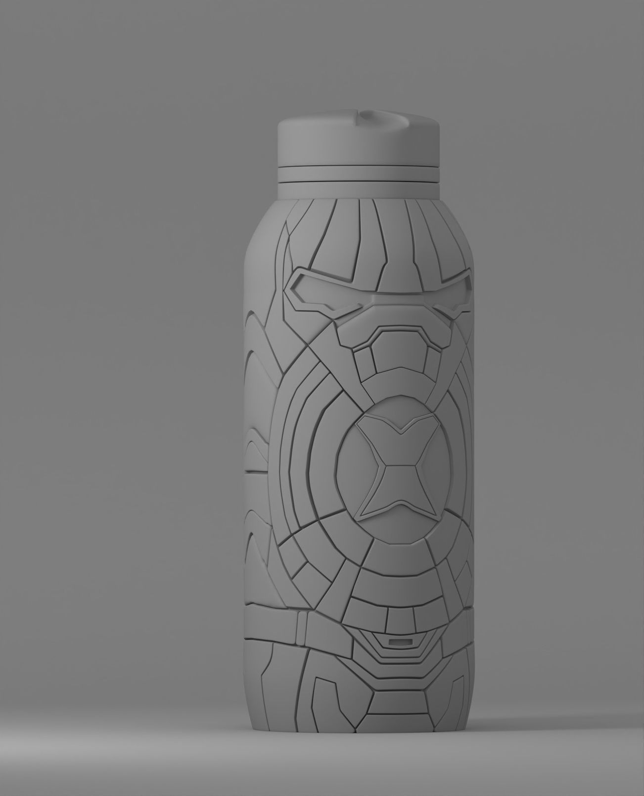 Captain America bottle 3D printable model 3D print model_1