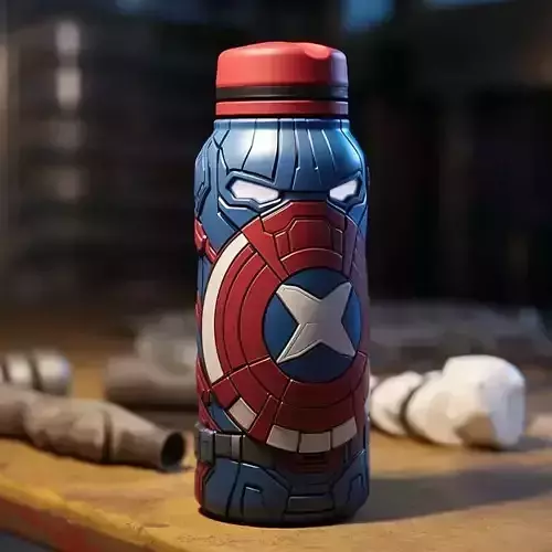 Captain America bottle 3D printable model