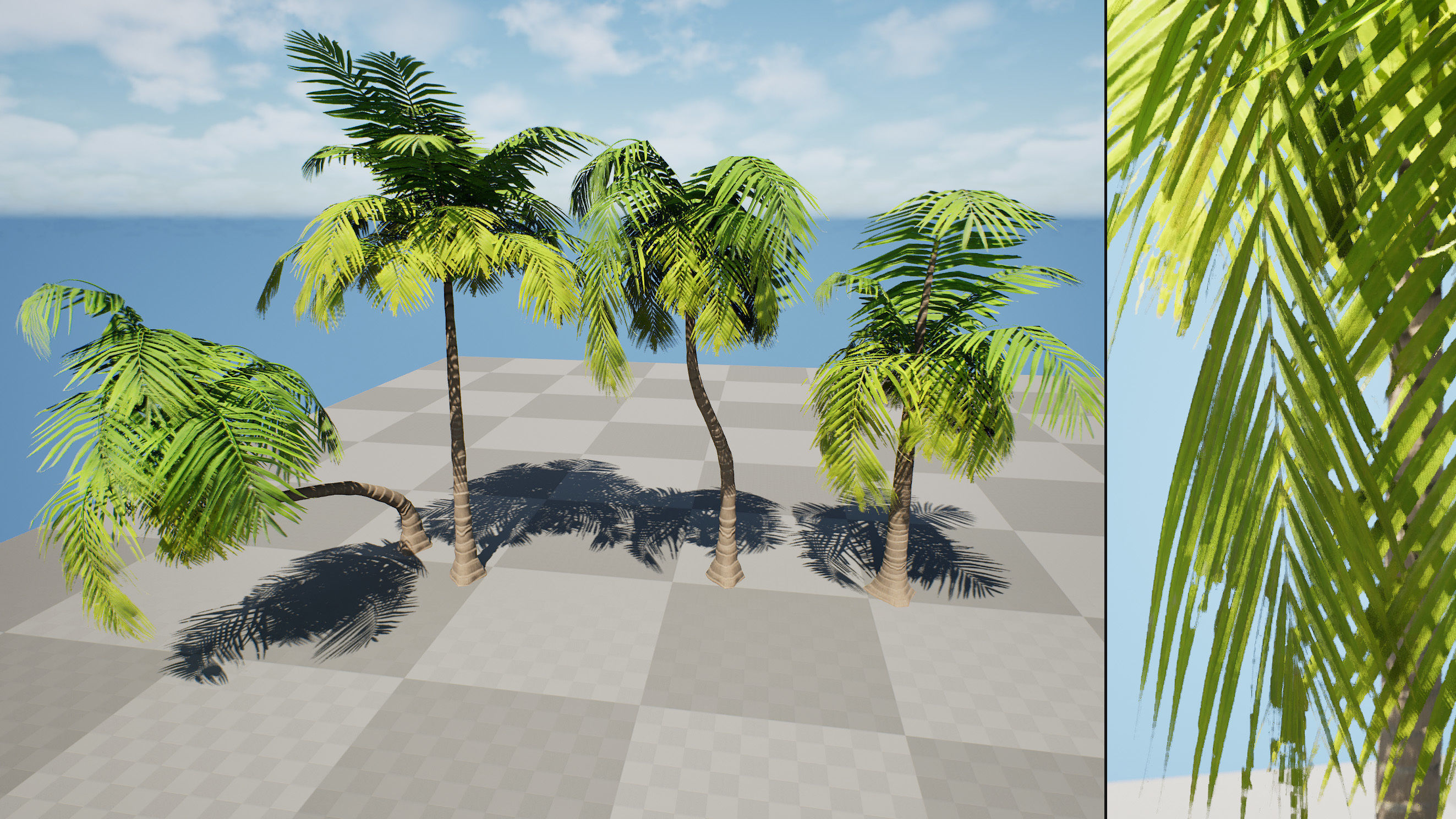 Low-Poly Beach Palms Low-poly 3D model_3