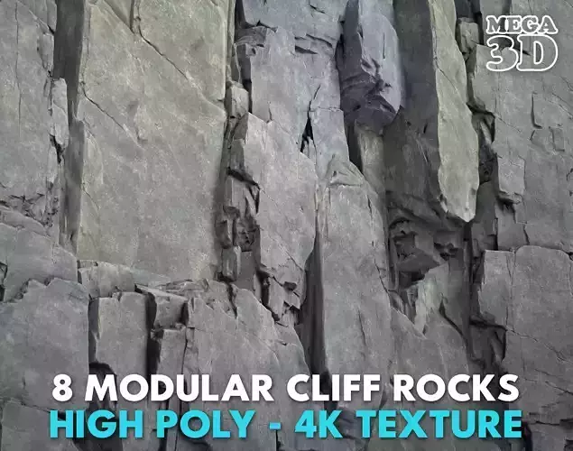 8 Modular Cliff Rocks - 240801