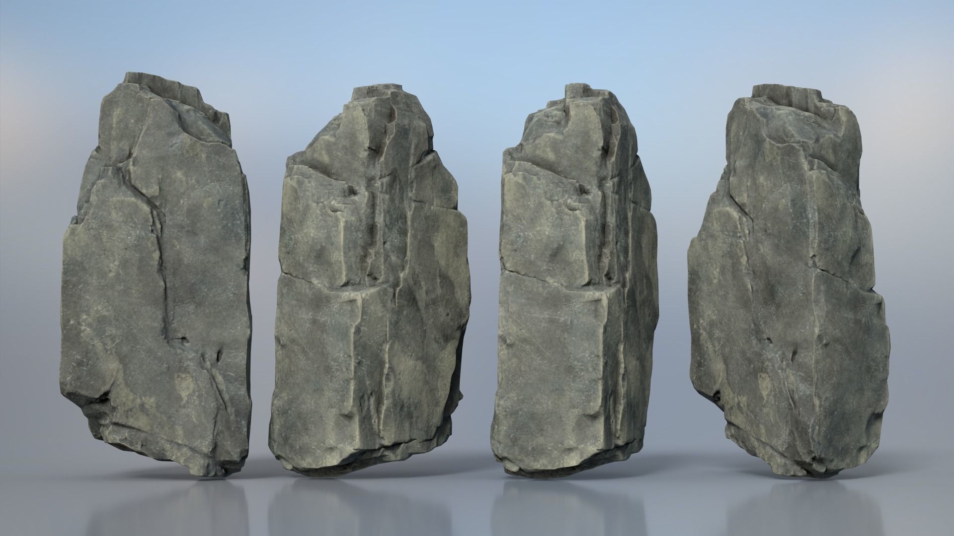 8 Modular Cliff Rocks - 240801 Low-poly 3D model_2