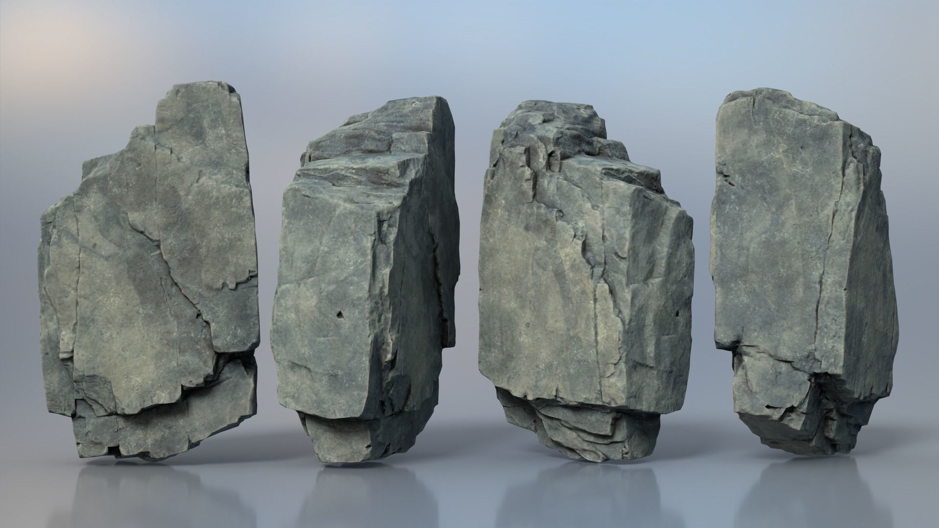 8 Modular Cliff Rocks - 240801 Low-poly 3D model_5