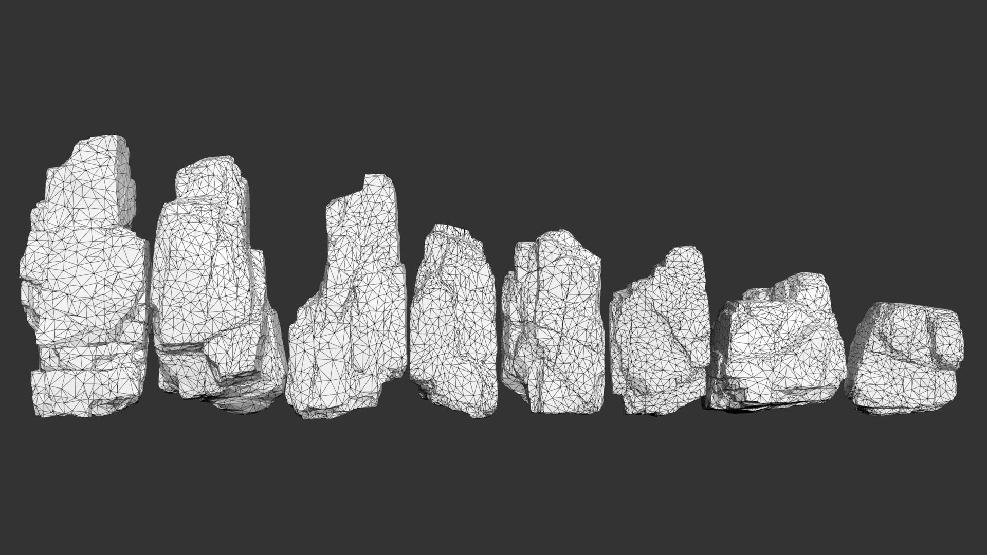 8 Modular Cliff Rocks - 240801 Low-poly 3D model_10