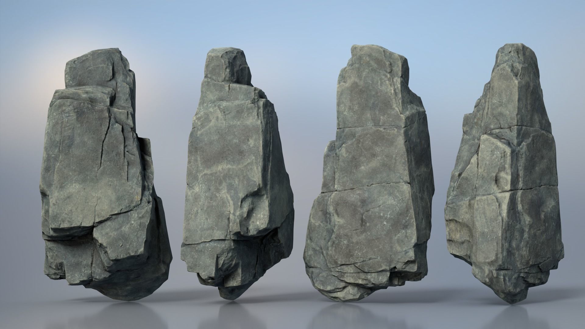8 Modular Cliff Rocks - 240801 Low-poly 3D model_6