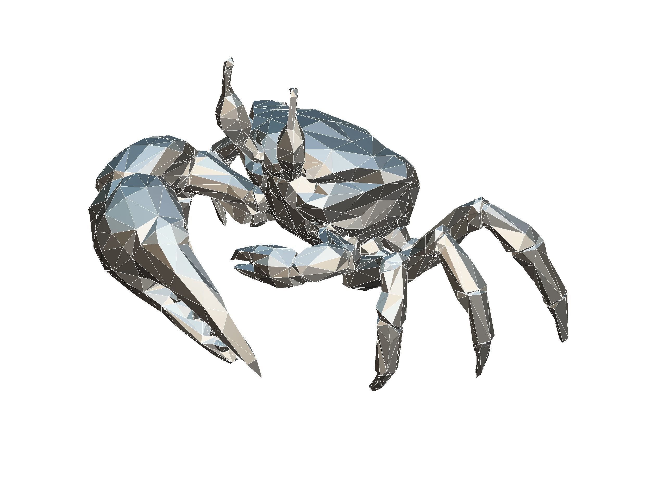 Red Sea Crab Lowpoly Art Style Low-poly 3D model_29
