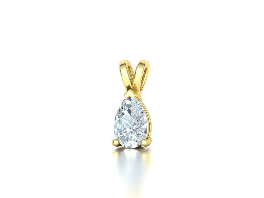 Pear Solitaire Pendants 8x5 7x5 6x4 5x3 4x3 Gems Necklaces 3D print model_21