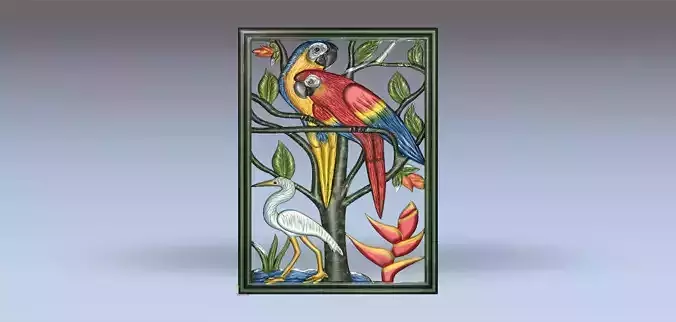 Nature parrot frame