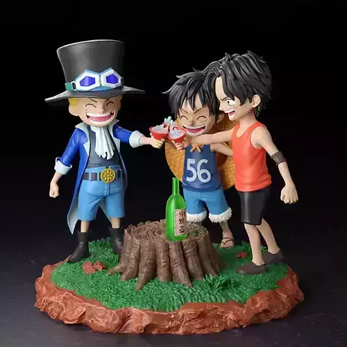 Childhood Luffy Ace and Sabo - One Piece 3D print model