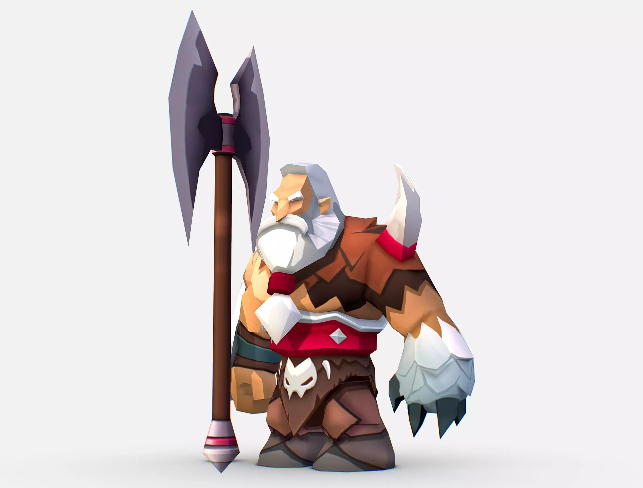 Handpaint Cartoon Man Viking MMO rpg Character Low-poly 3D model
