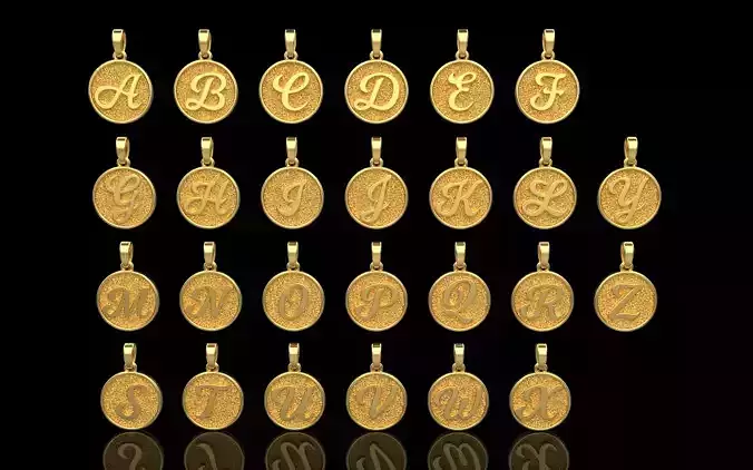 alphabet Initials  pendant model 908
