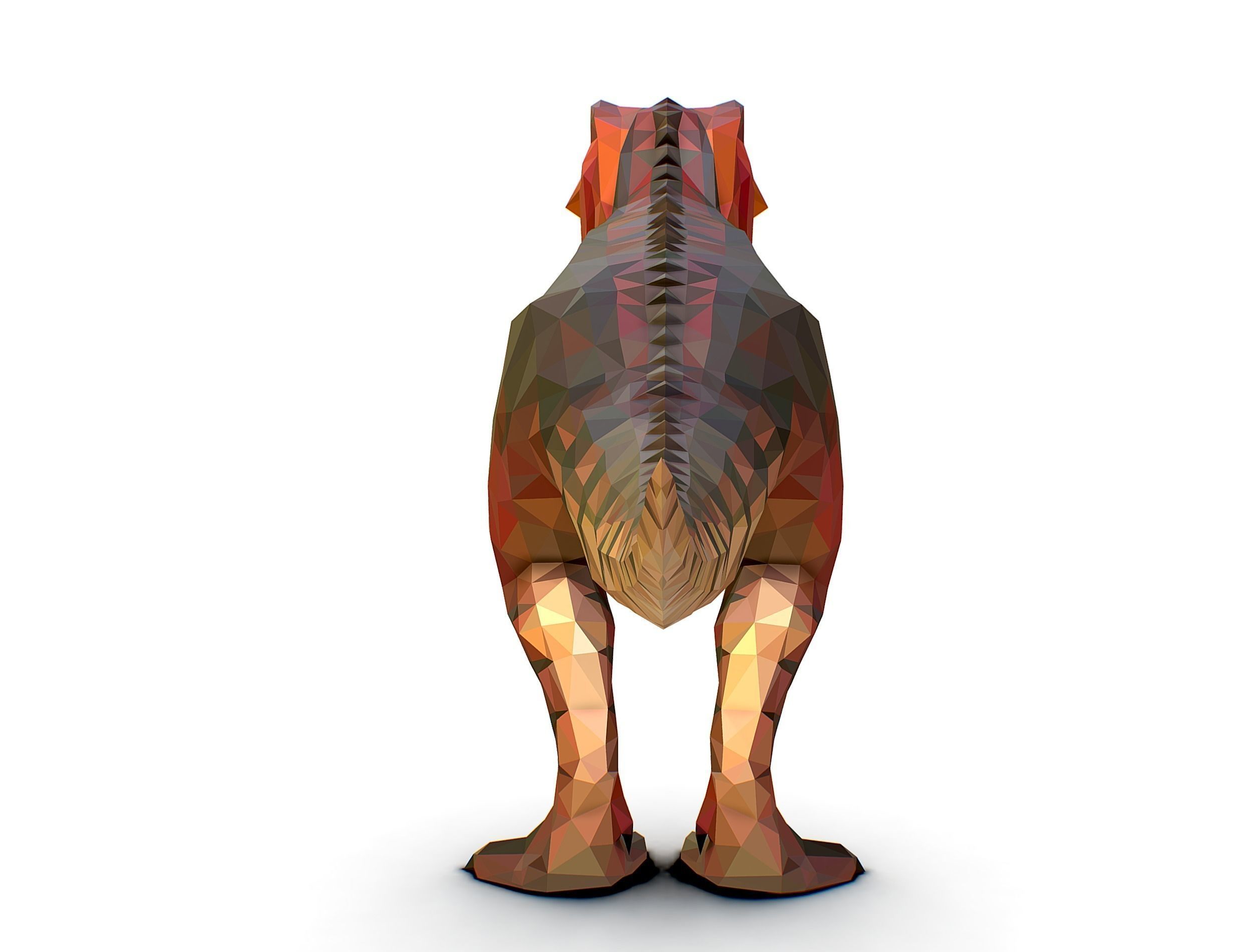 Dinosaur T-Rex Red Lowpoly Art Style Animal Low-poly 3D model_21