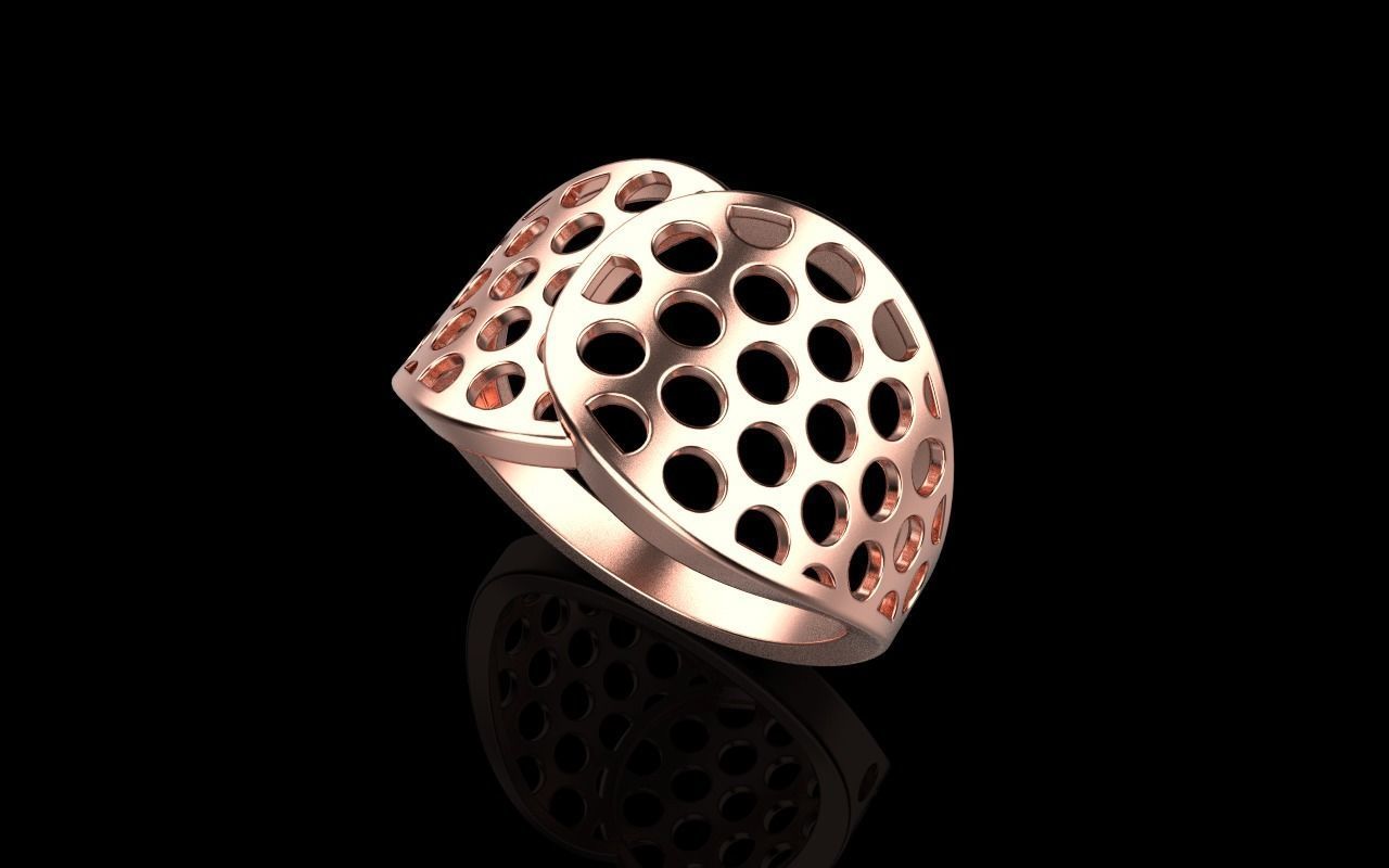 Lightweight ring with round holes  model 909 3D print model_15