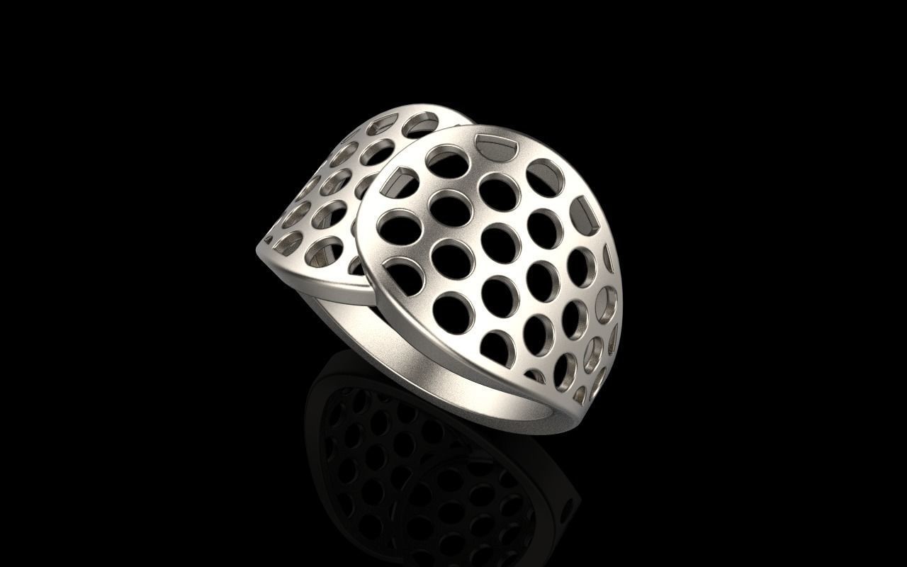 Lightweight ring with round holes  model 909 3D print model_14