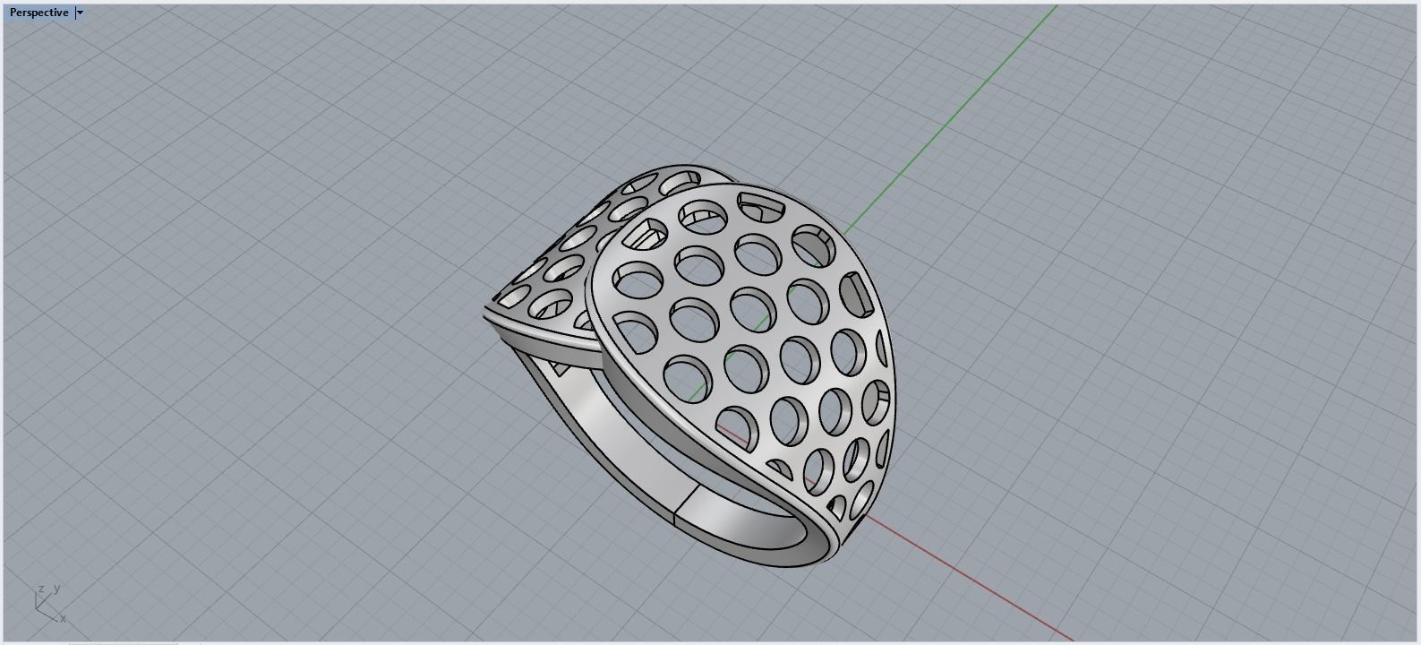 Lightweight ring with round holes  model 909 3D print model_9