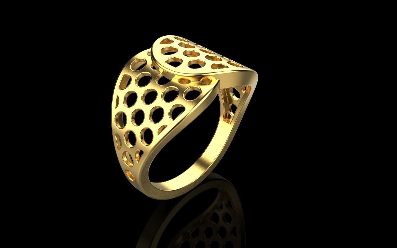 Lightweight ring with round holes  model 909 3D print model_1