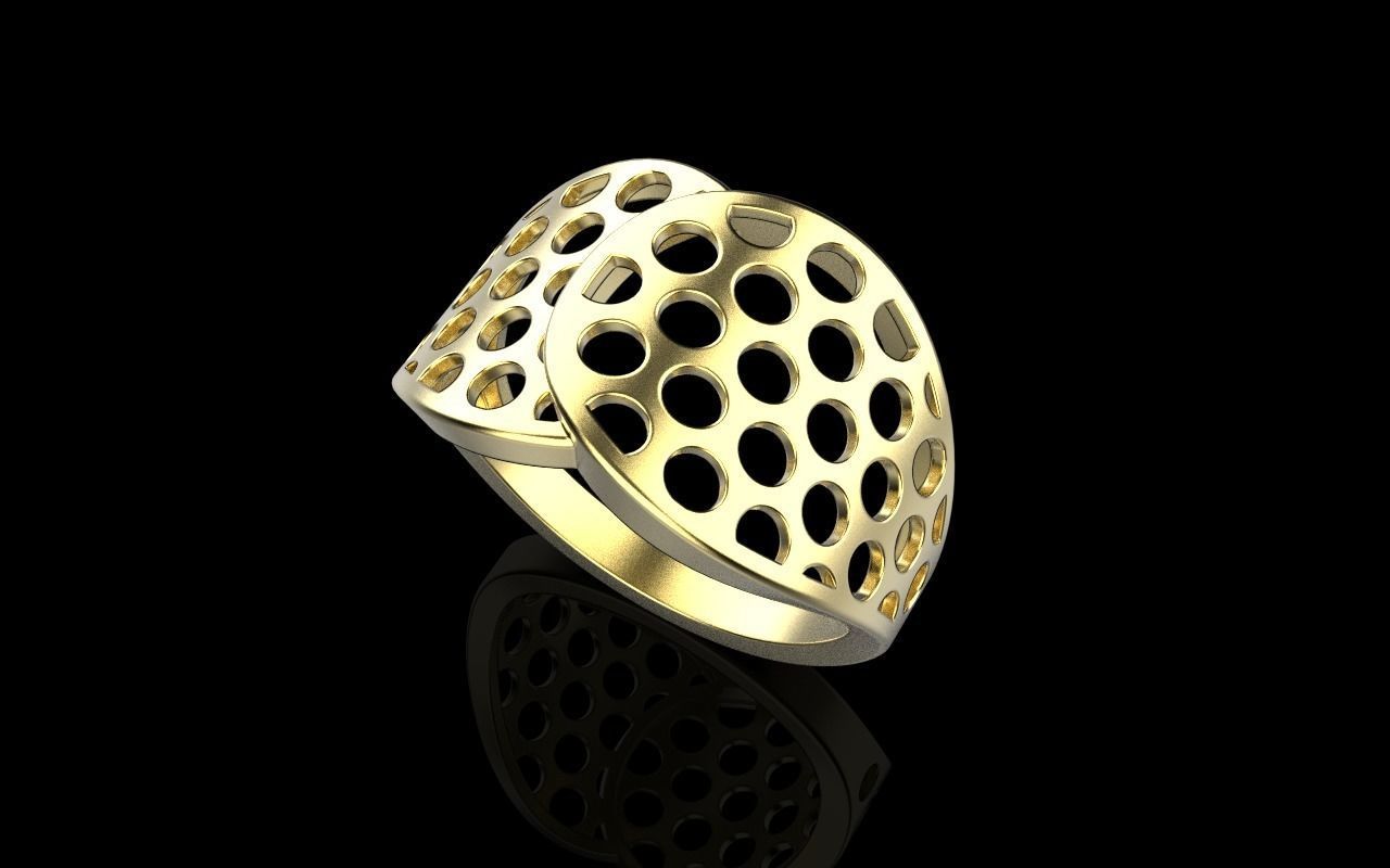Lightweight ring with round holes  model 909 3D print model_13