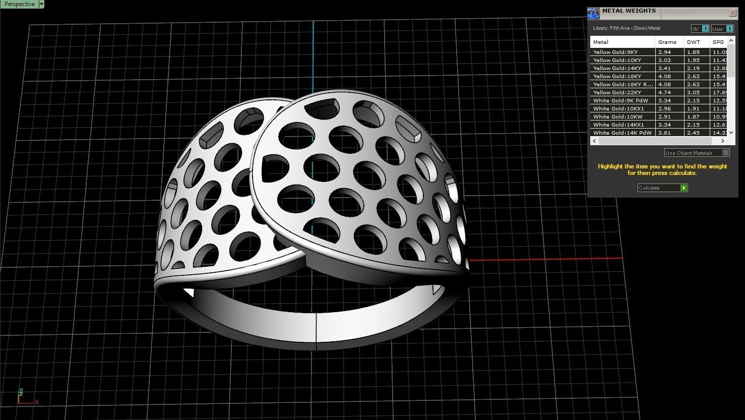 Lightweight ring with round holes  model 909 3D print model_3