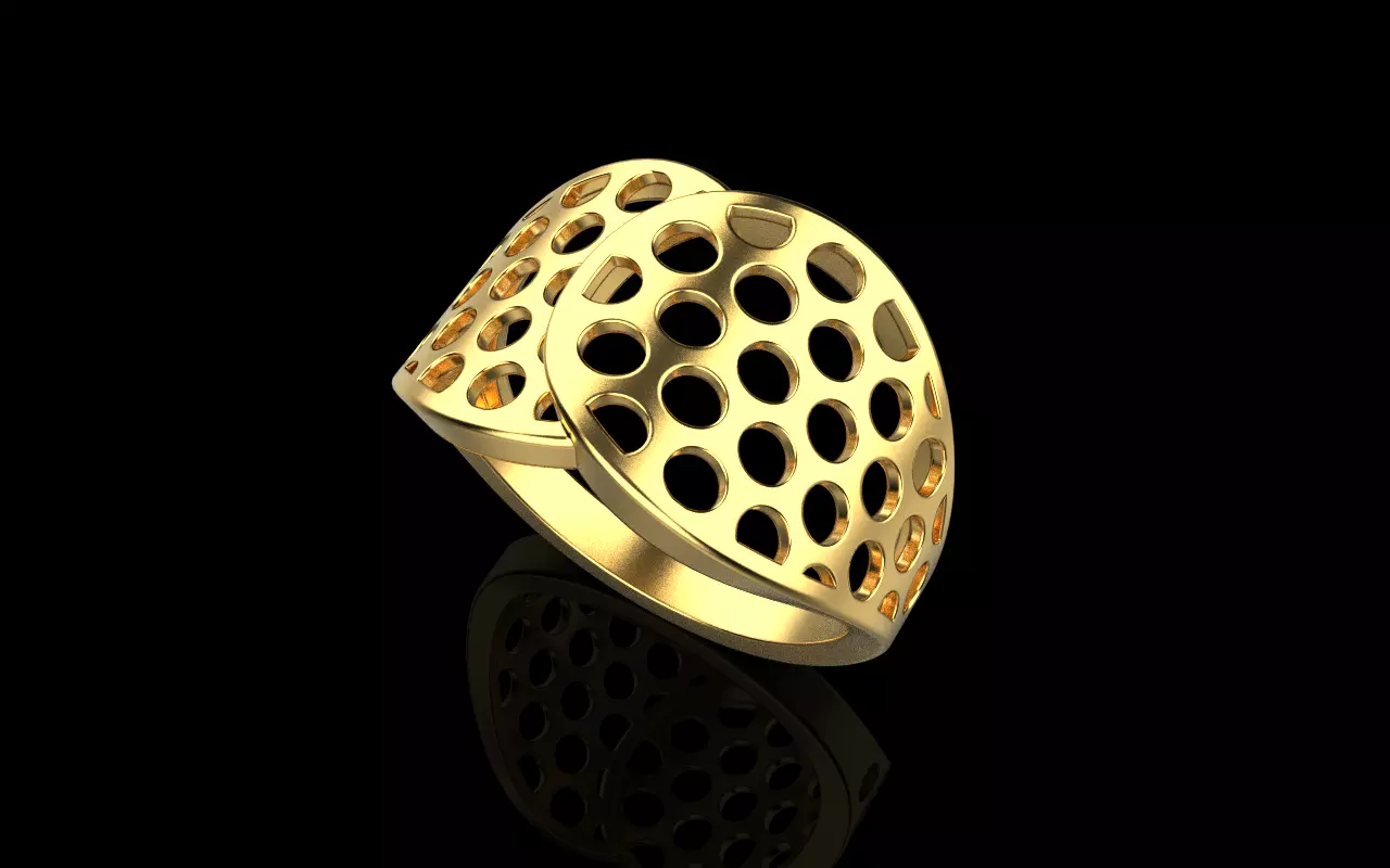 Lightweight ring with round holes  model 909 3D print model_0