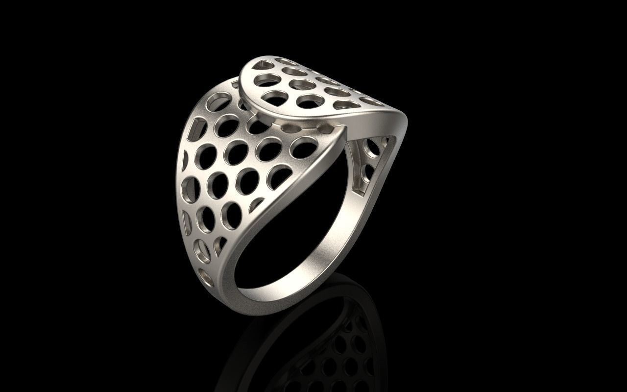 Lightweight ring with round holes  model 909 3D print model_20
