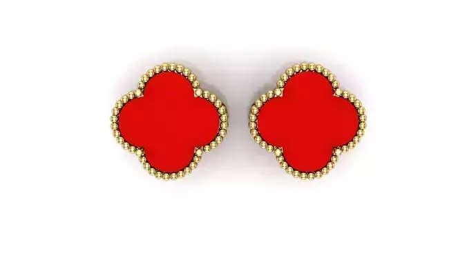 van cleef Earrings 3d prin 3D print model