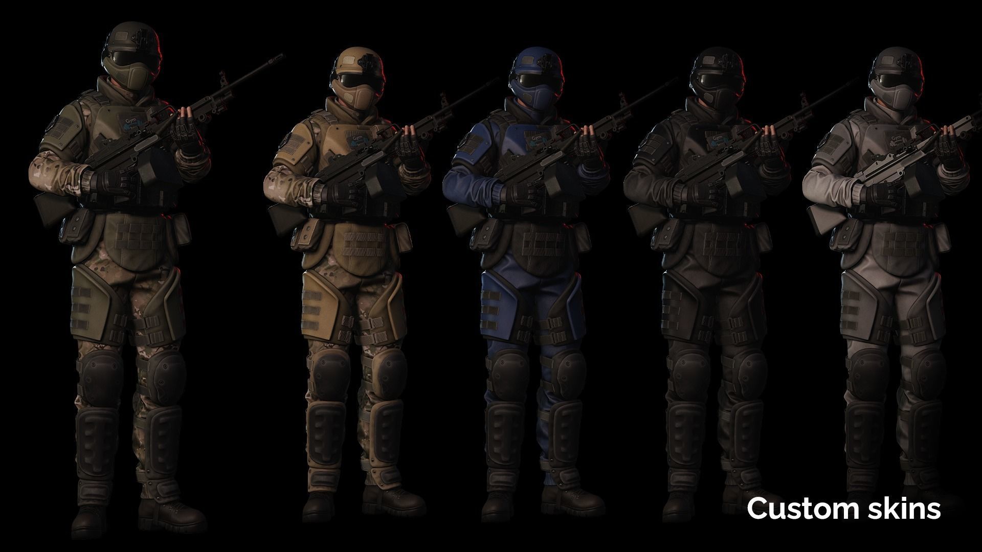 Rapid Fire Military Character - Heavy Low-poly 3D model_8