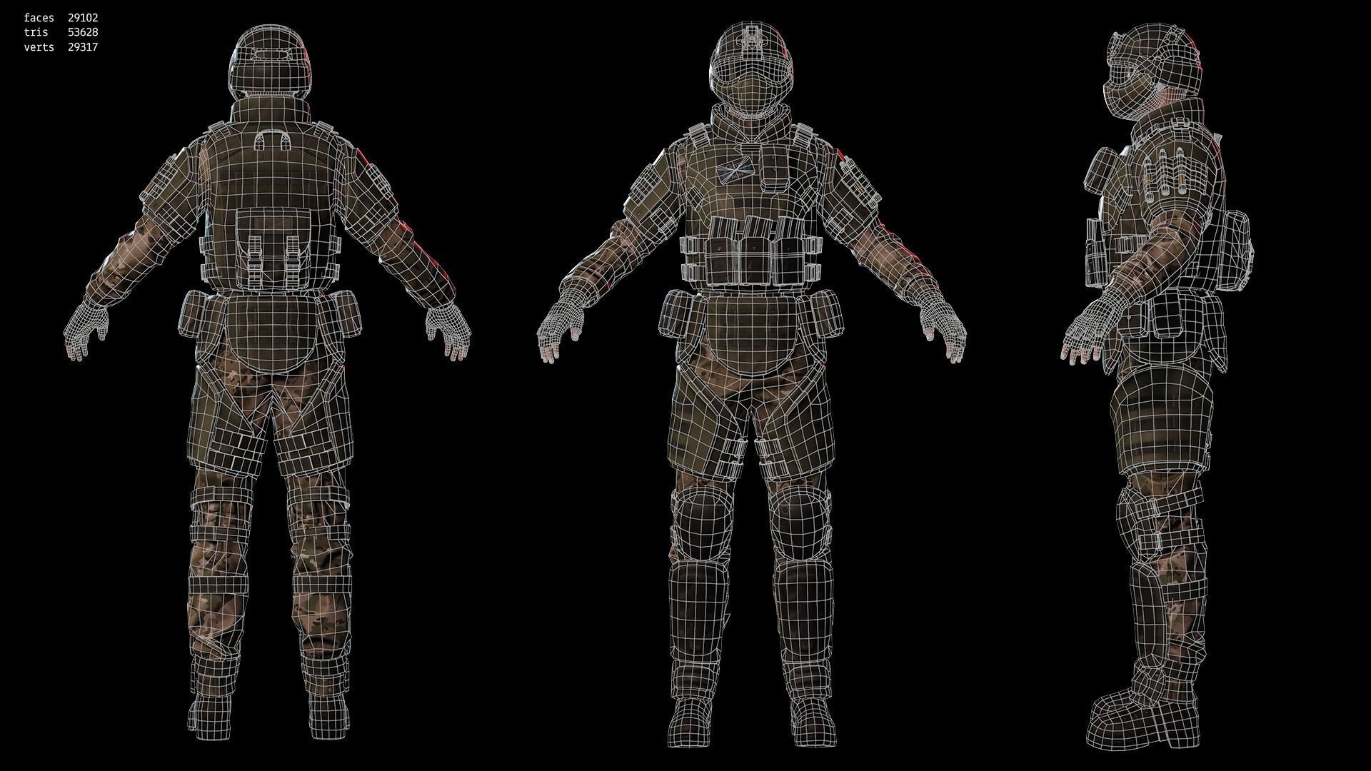 Rapid Fire Military Character - Heavy Low-poly 3D model_18