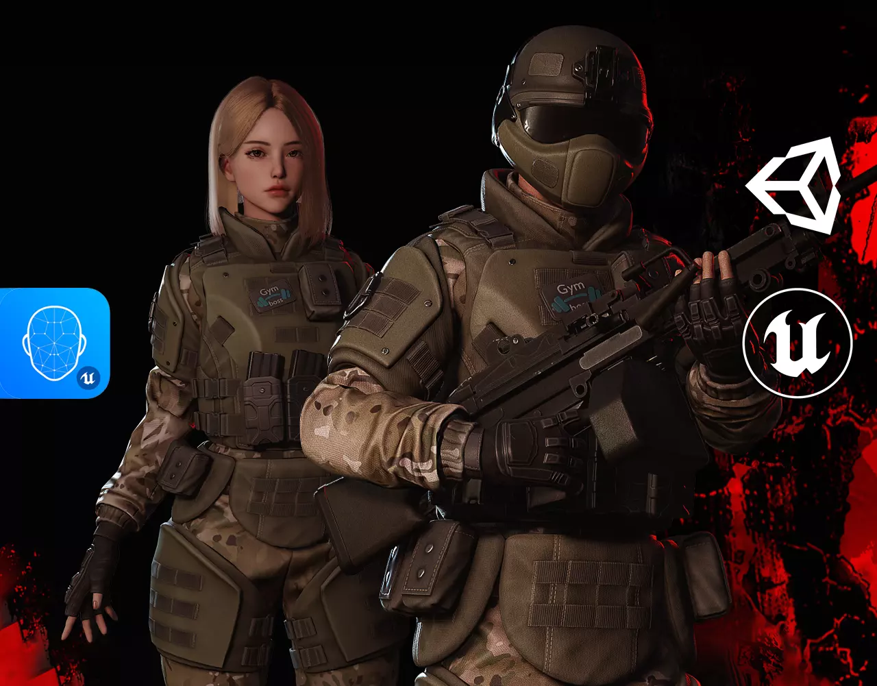 Rapid Fire Military Character - Heavy Low-poly 3D model_0