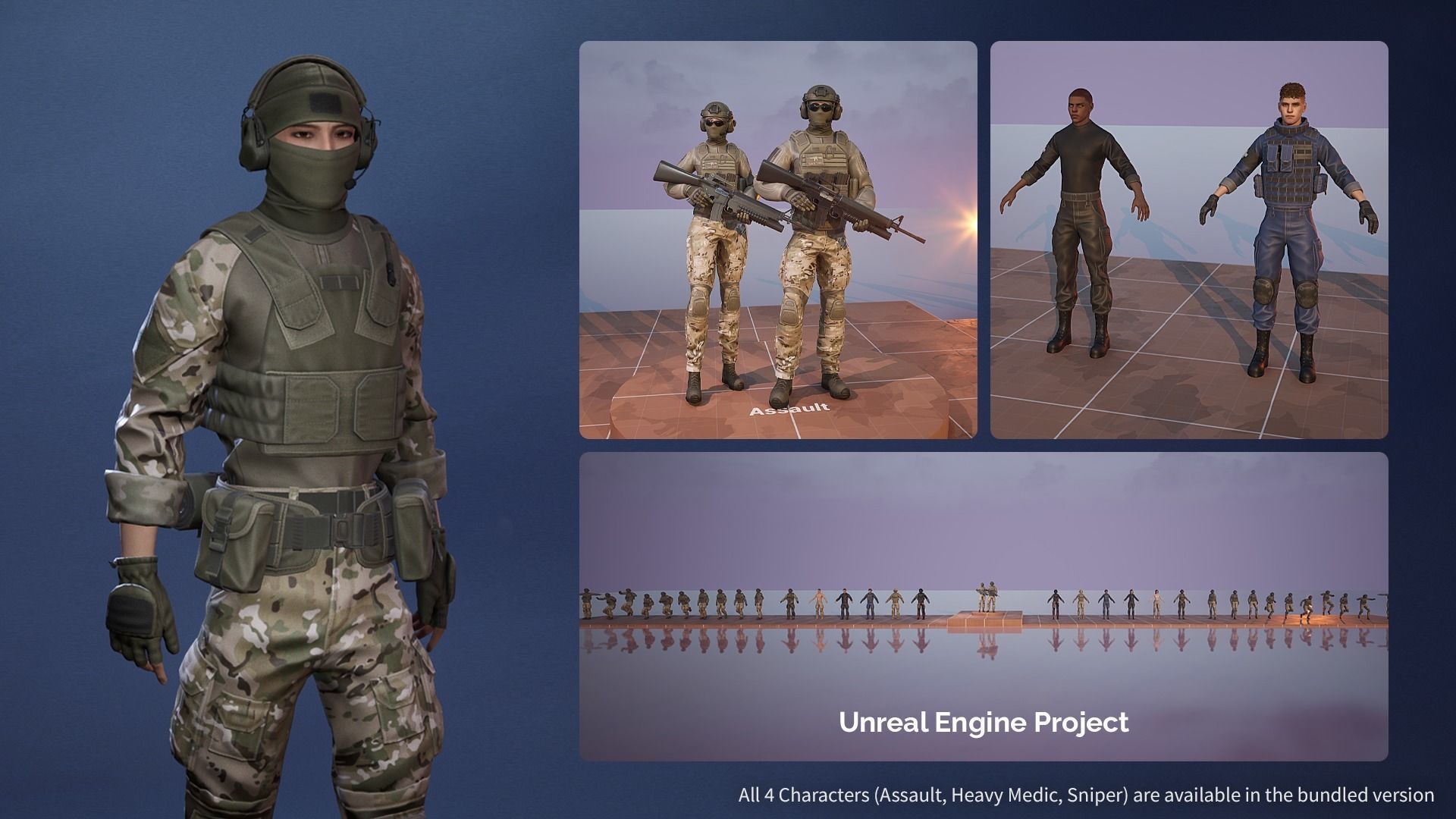 Rapid Fire Military Character - Heavy Low-poly 3D model_24