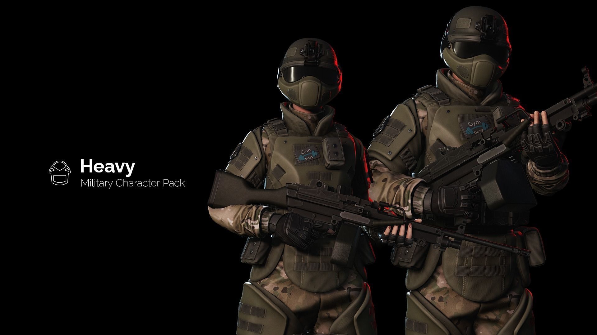 Rapid Fire Military Character - Heavy Low-poly 3D model_3