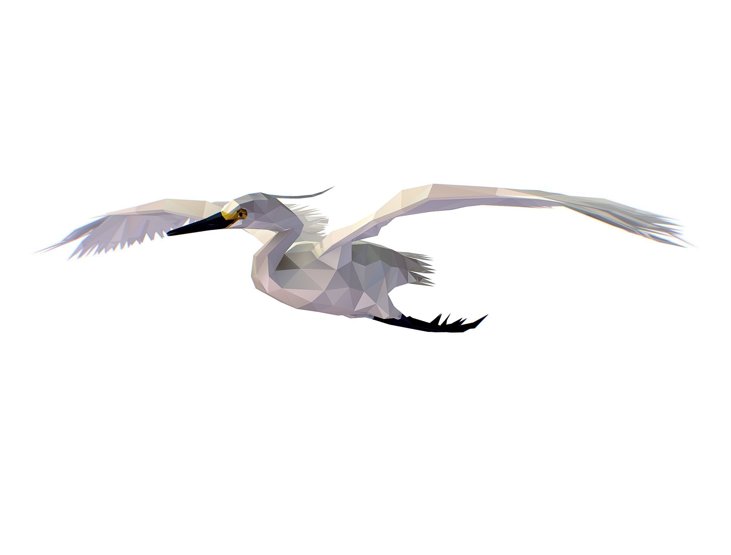 Animated Storck Low Poly Art Low-poly 3D model_22