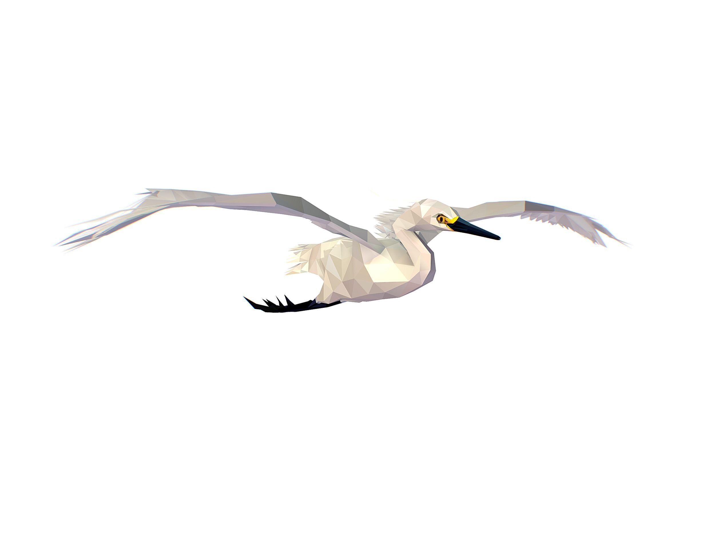 Animated Storck Low Poly Art Low-poly 3D model_25