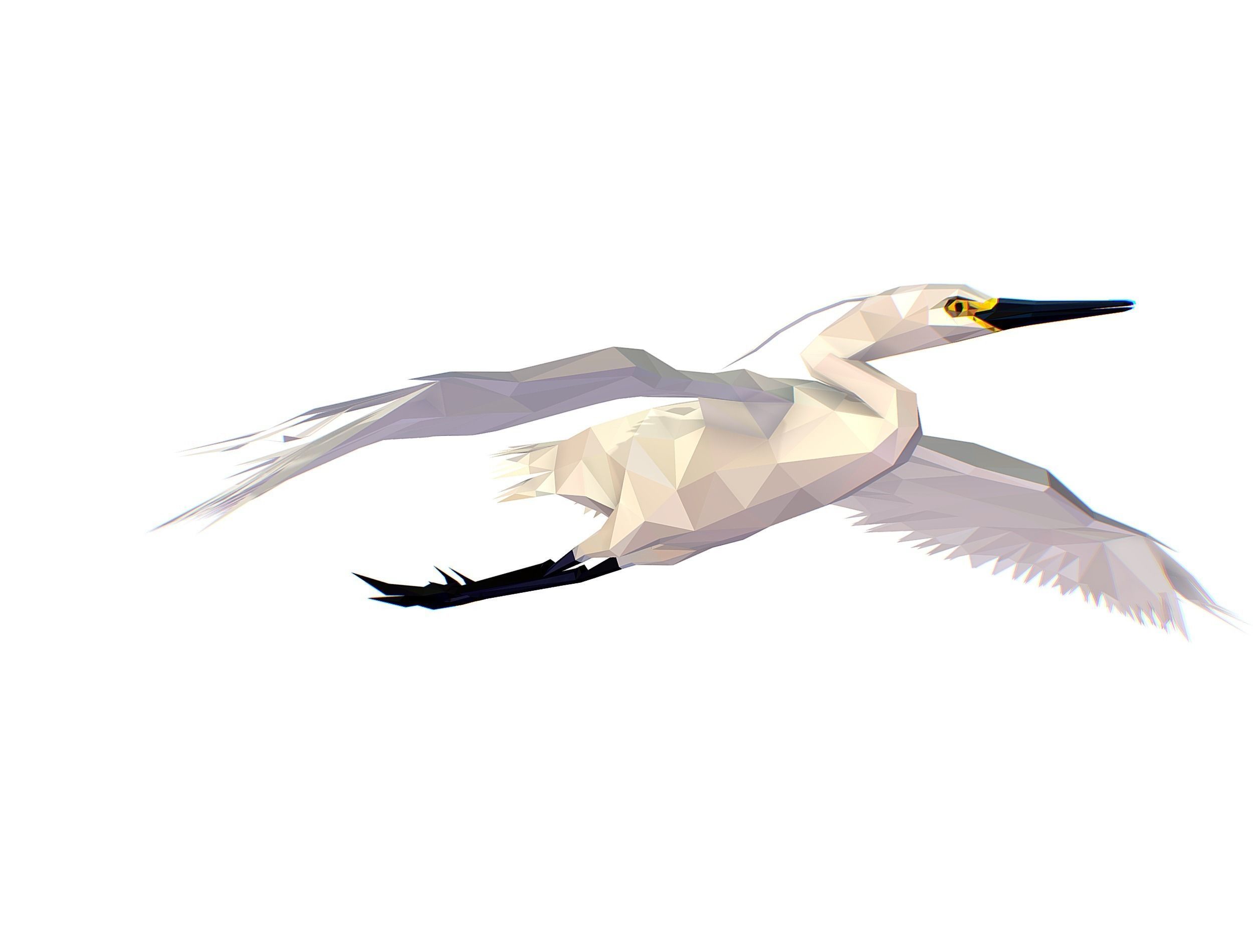 Animated Storck Low Poly Art Low-poly 3D model_4