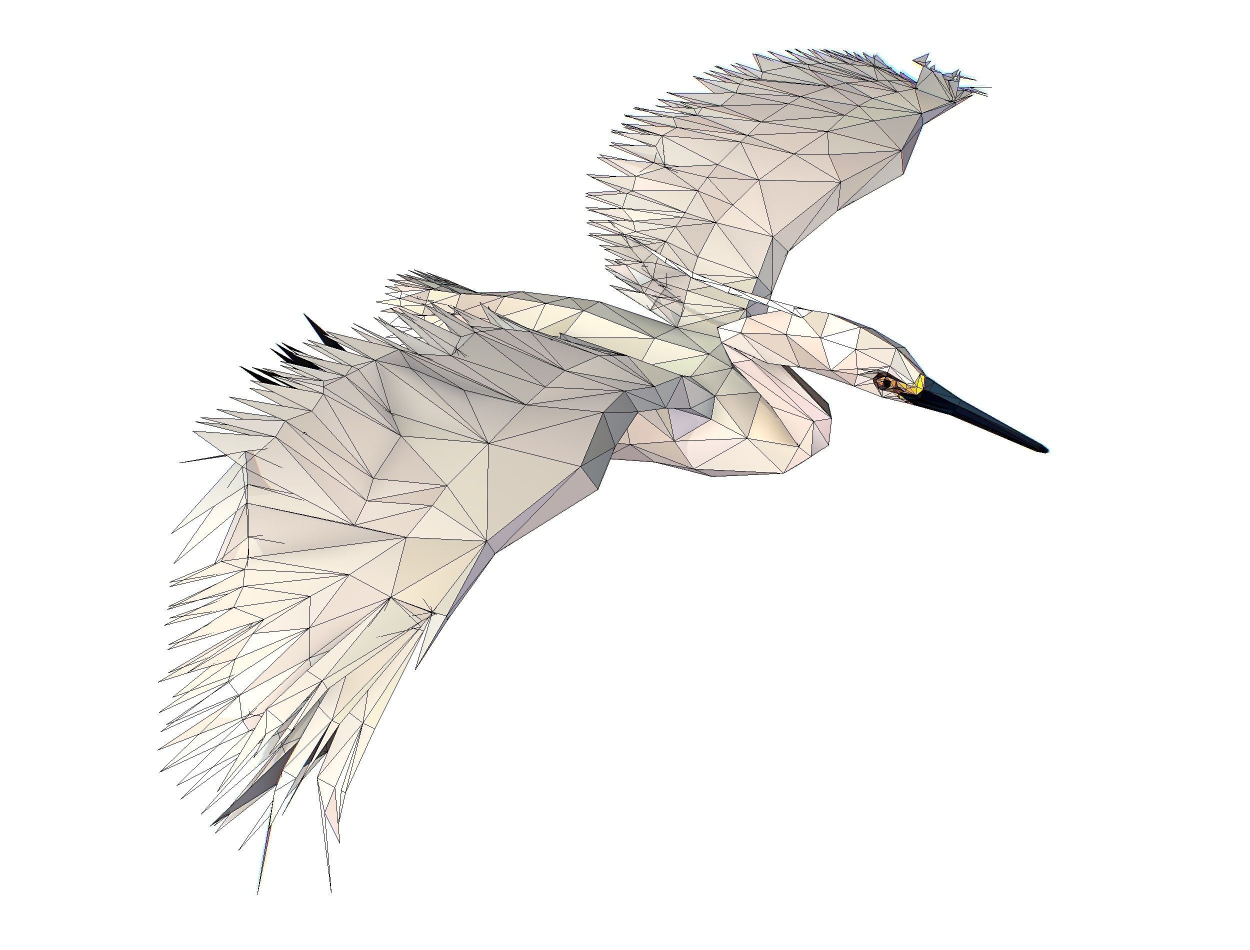 Animated Storck Low Poly Art Low-poly 3D model_30